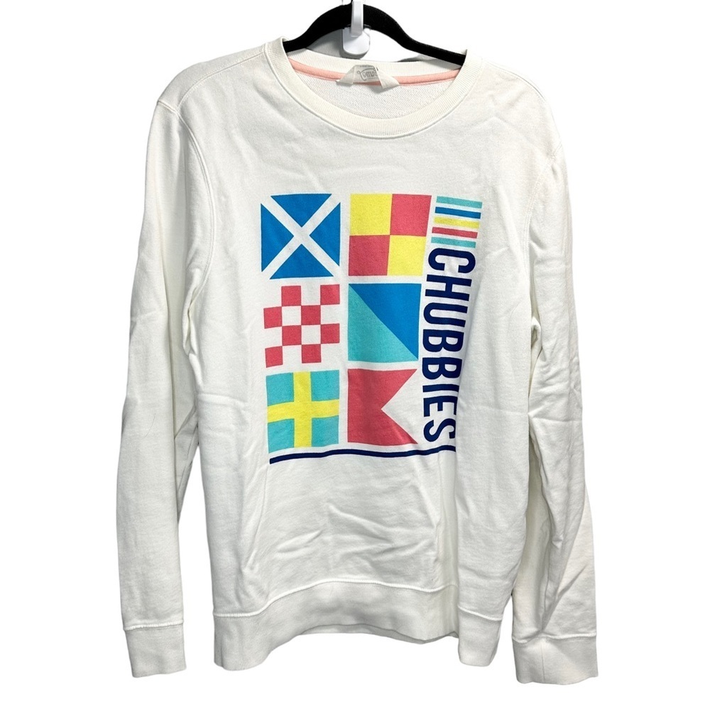 Chubbies Lounge Nautical Signal Flags Sailing Crew Sweatshirt‎ - Picture 2 of 5